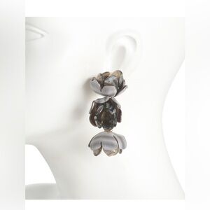 LELE SADOUGHI ROSE PETAL TRIPLE DROP 14K-GOLD PLATED CLIP-ON EARRINGS - NWT